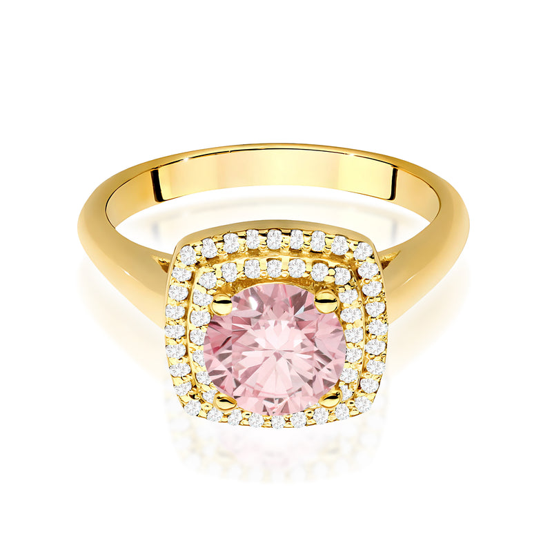 Inel Aur 9K cu Diamante Roz de Laborator 1.28 ct, imaginea 2 din 8