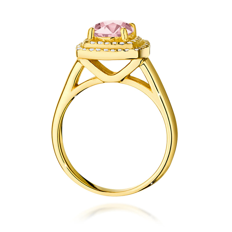 Inel Aur 9K cu Diamante Roz de Laborator 1.28 ct, imaginea 3 din 8