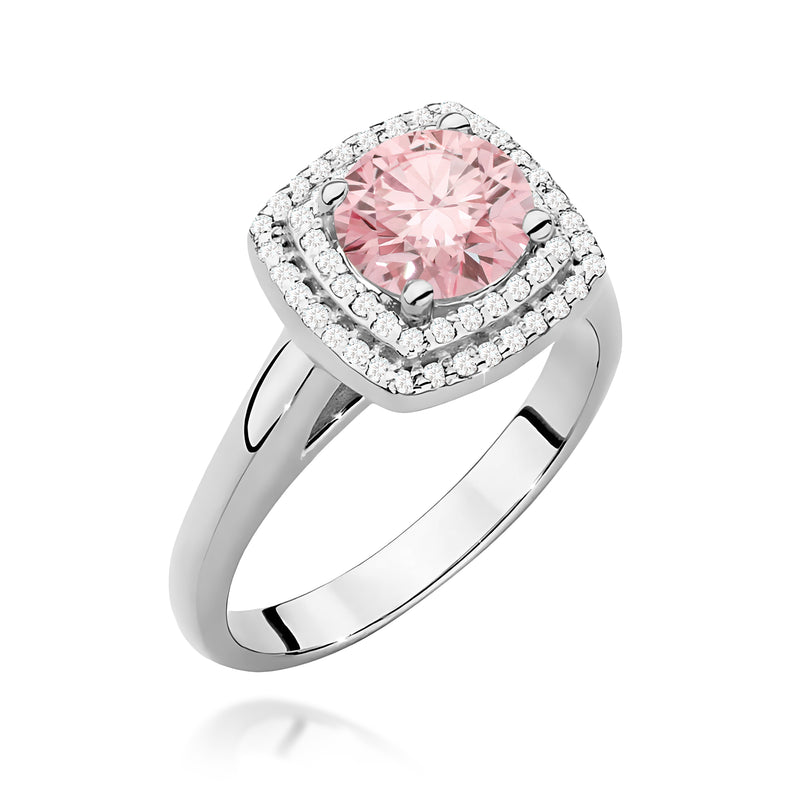 Inel Aur 9K cu Diamante Roz de Laborator 1.28 ct, imaginea 5 din 8
