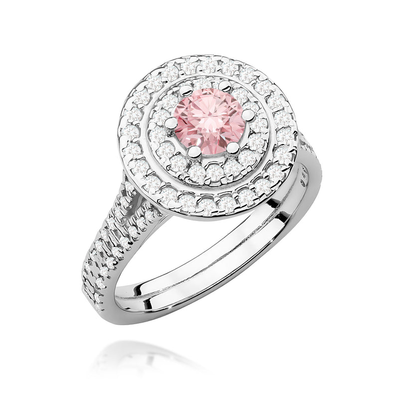 Inel Aur 9K cu Diamante Roz de Laborator 1.11 ct, imaginea 4 din 7