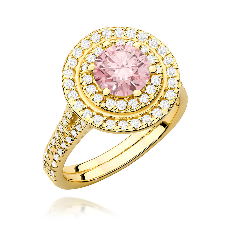 Inel Aur 9K cu Diamante Roz de Laborator 1.63 ct — Aur galben