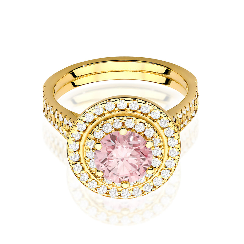 Inel Aur 9K cu Diamante Roz de Laborator 1.63 ct, imaginea 2 din 8
