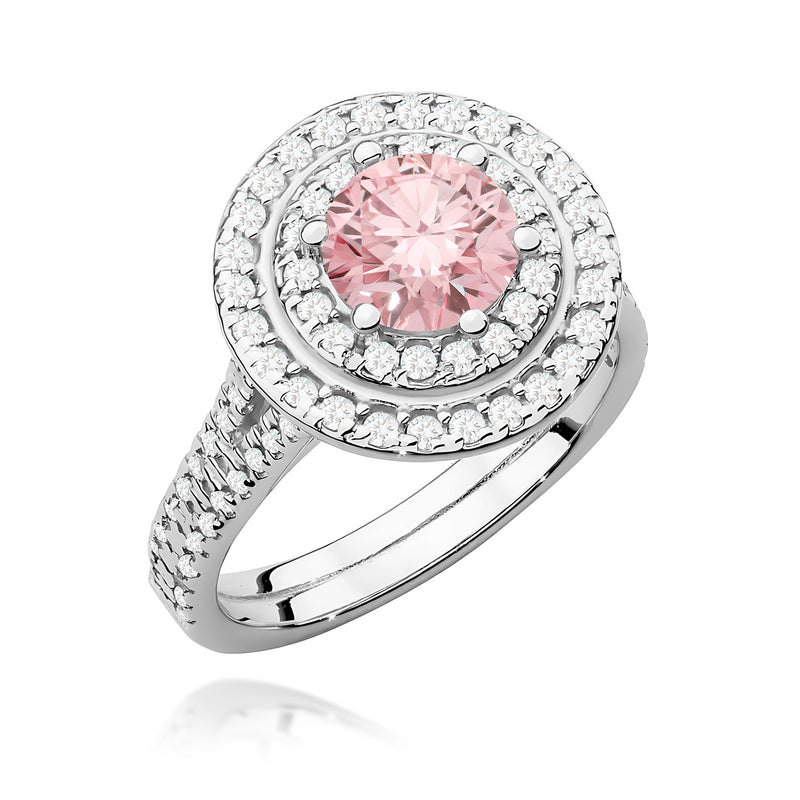 Inel Aur 9K cu Diamante Roz de Laborator 1.63 ct, imaginea 5 din 8