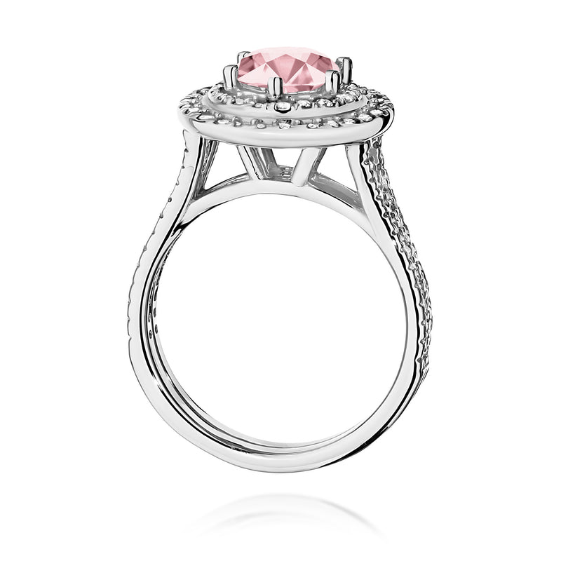 Inel Aur 9K cu Diamante Roz de Laborator 1.63 ct, imaginea 7 din 8
