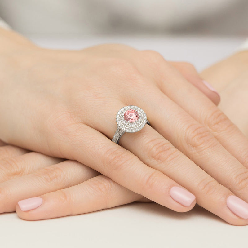 Inel Aur 9K cu Diamante Roz de Laborator 1.63 ct, imaginea 8 din 8