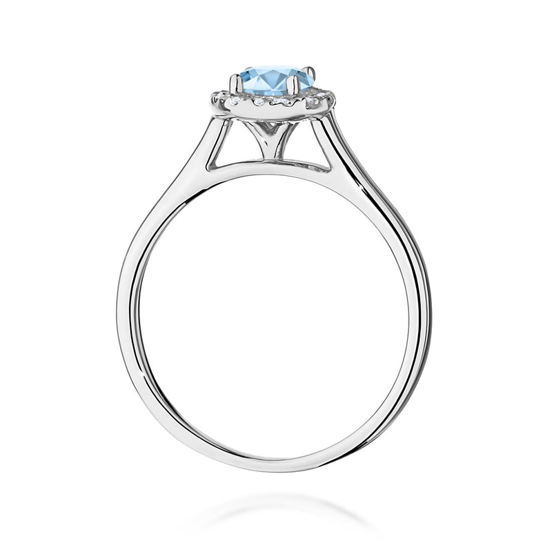 Inel Aur 9K cu Diamante Albastre de Laborator 0.62 ct, imaginea 7 din 8