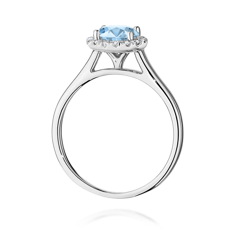 Inel Aur 9K cu Diamante Albastre de Laborator 1.14 ct, imaginea 7 din 8