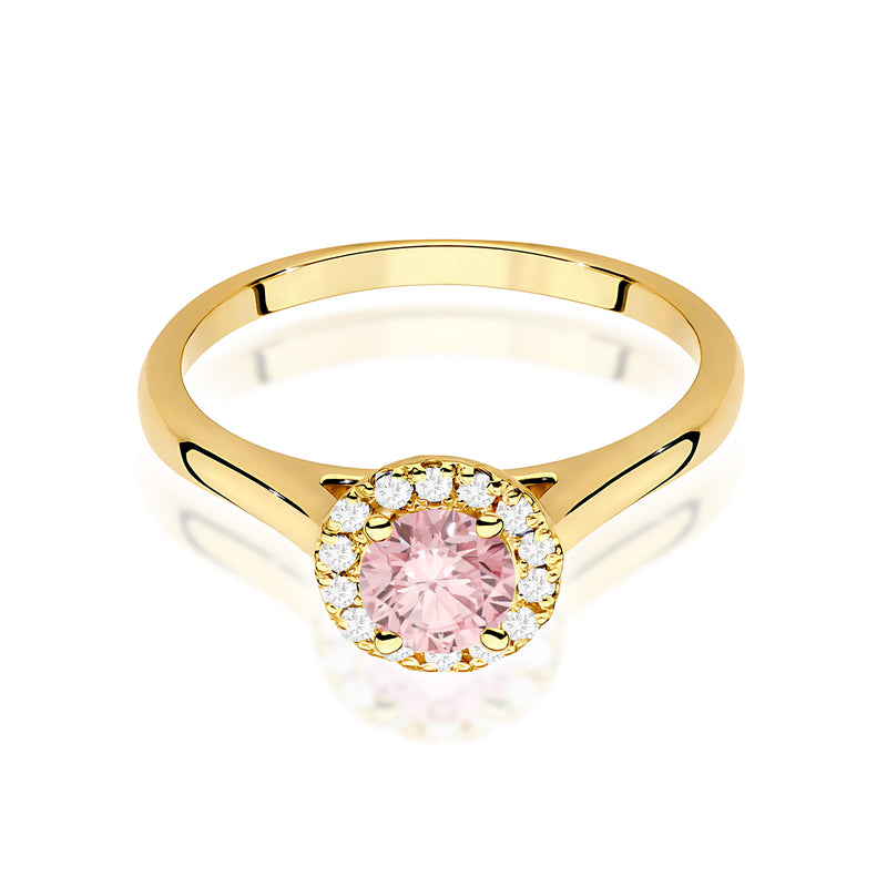 Inel Aur 9K cu Diamante Roz de Laborator 0.62 ct, imaginea 2 din 8