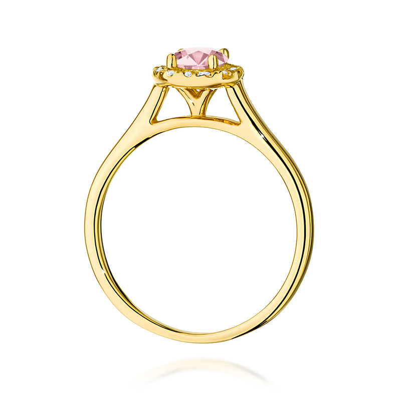 Inel Aur 9K cu Diamante Roz de Laborator 0.62 ct, imaginea 3 din 8