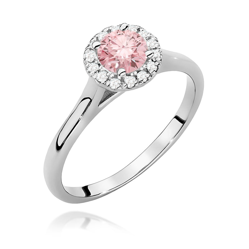 Inel Aur 9K cu Diamante Roz de Laborator 0.62 ct, imaginea 5 din 8
