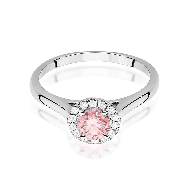 Inel Aur 9K cu Diamante Roz de Laborator 0.62 ct, imaginea 6 din 8