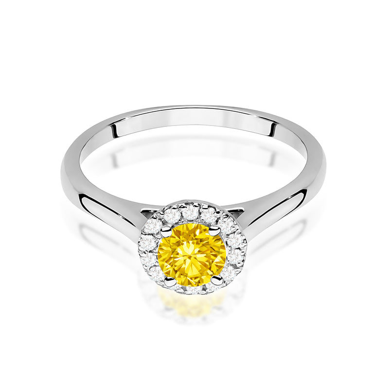 Inel Aur 9K cu Diamante Galbene de Laborator 0.62 ct, imaginea 6 din 8