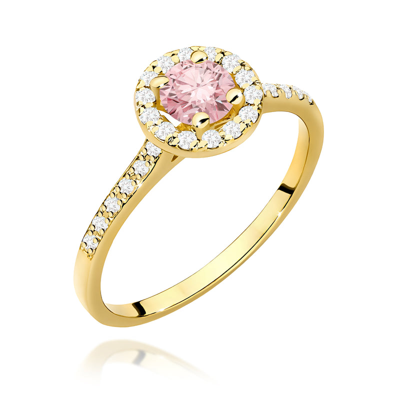 Inel Aur 9K cu Diamante Roz de Laborator 0.74 ct — Aur galben
