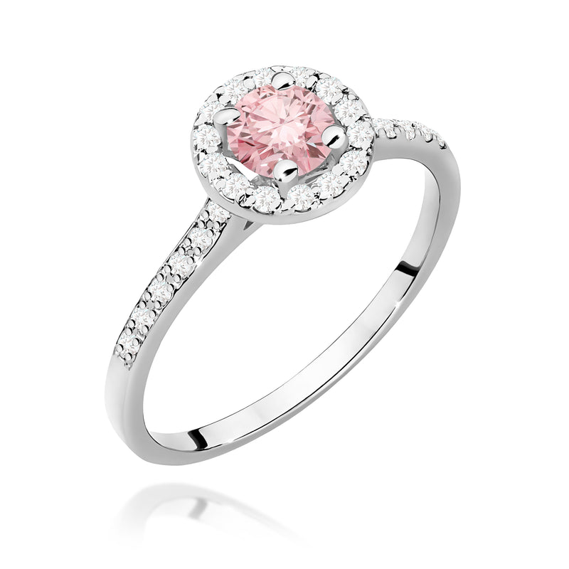 Inel Aur 9K cu Diamante Roz de Laborator 0.74 ct, imaginea 5 din 8