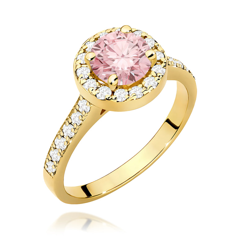 Inel Aur 9K cu Diamante Roz de Laborator 1.38 ct — Aur galben
