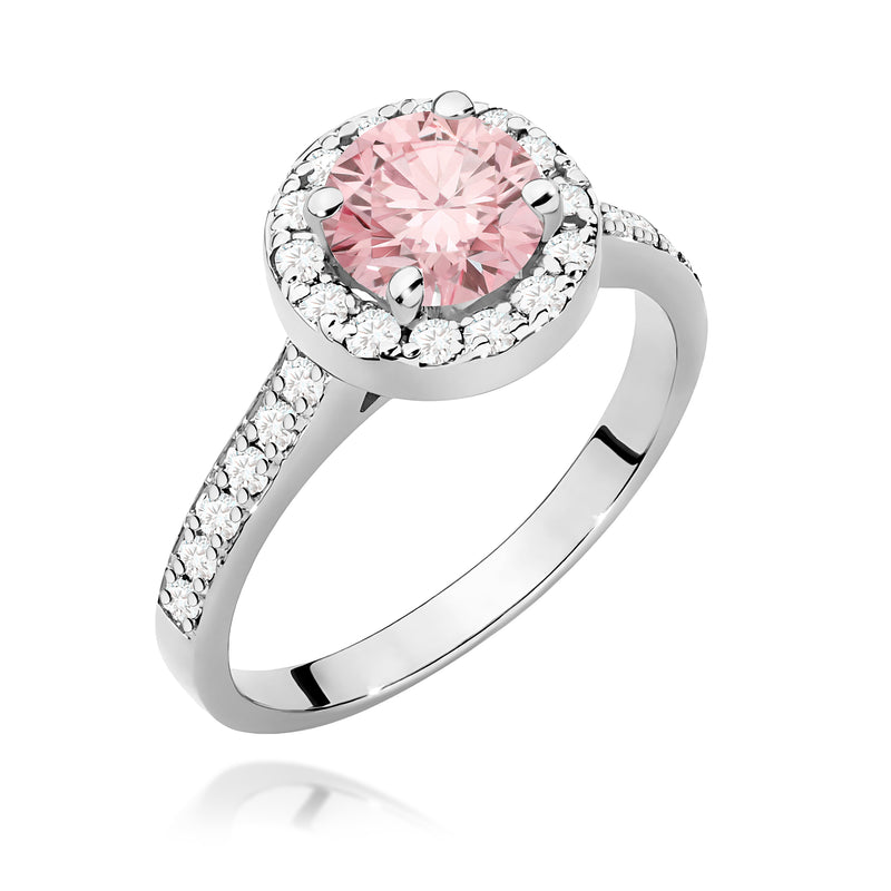 Inel Aur 9K cu Diamante Roz de Laborator 1.38 ct, imaginea 5 din 8