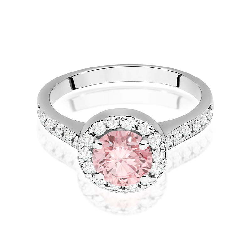 Inel Aur 9K cu Diamante Roz de Laborator 1.38 ct, imaginea 6 din 8
