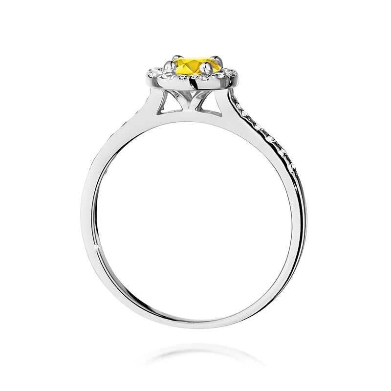 Inel Aur 9K cu Diamante Galbene de Laborator 0.74 ct, imaginea 7 din 8