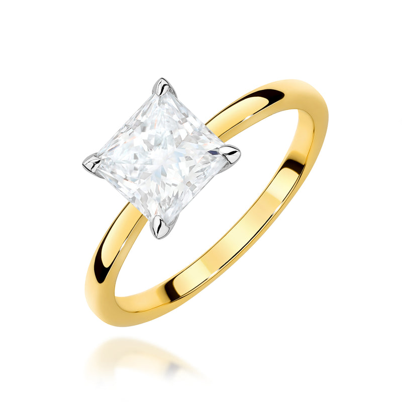 Inel Aur 14K cu Diamant Natural 1.00 ct — Aur galben