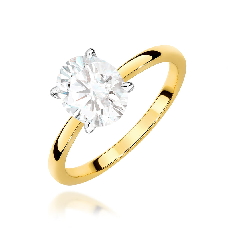 Inel Aur 9K cu Diamant Natural 1.00 ct — Aur galben