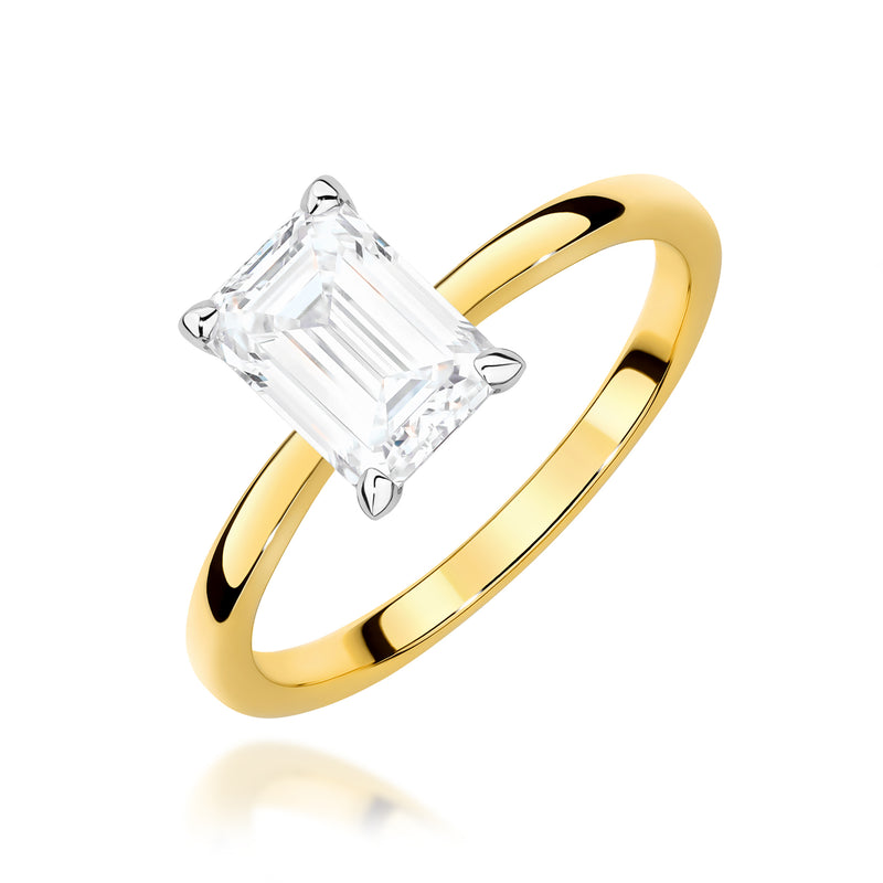 Inel Aur 9K cu Diamant Natural 1.00 ct — Aur galben