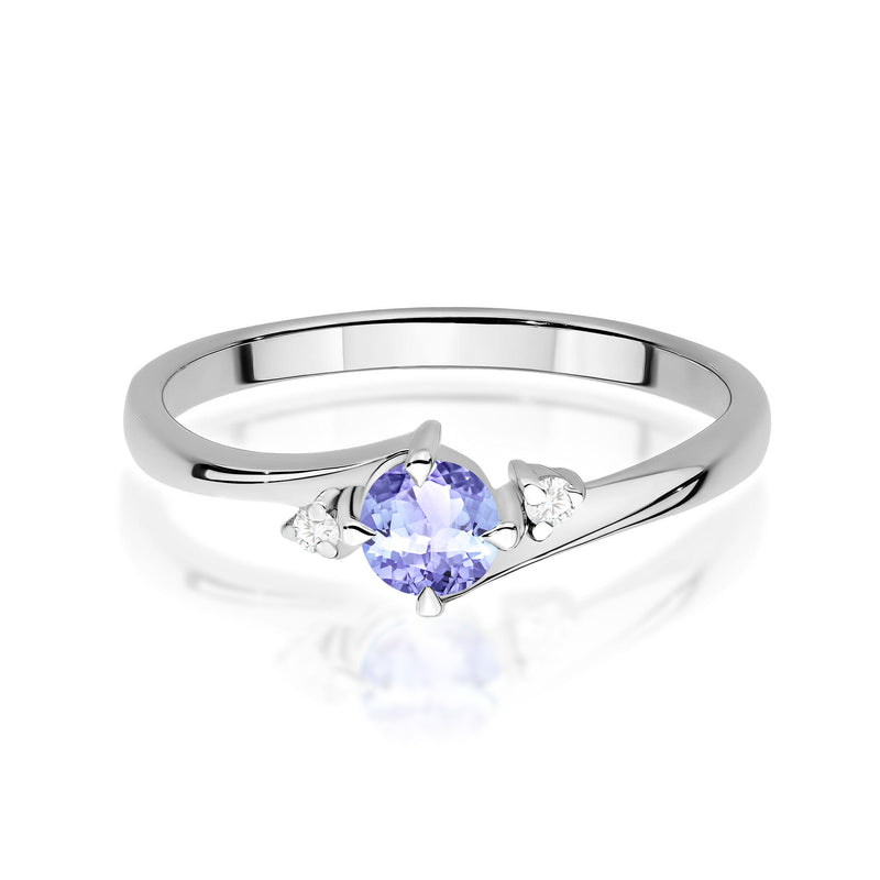 Inel Aur 14K cu Tanzanit 0.35 ct si Diamante Naturale 0.03 ct, imaginea 10 din 12