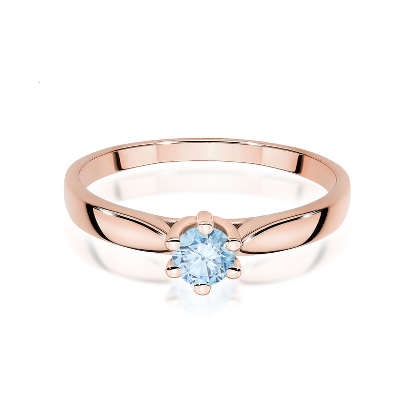 Inel Aur 14K cu Diamant Albastru de Laborator 0.30 ct, imaginea 6 din 12