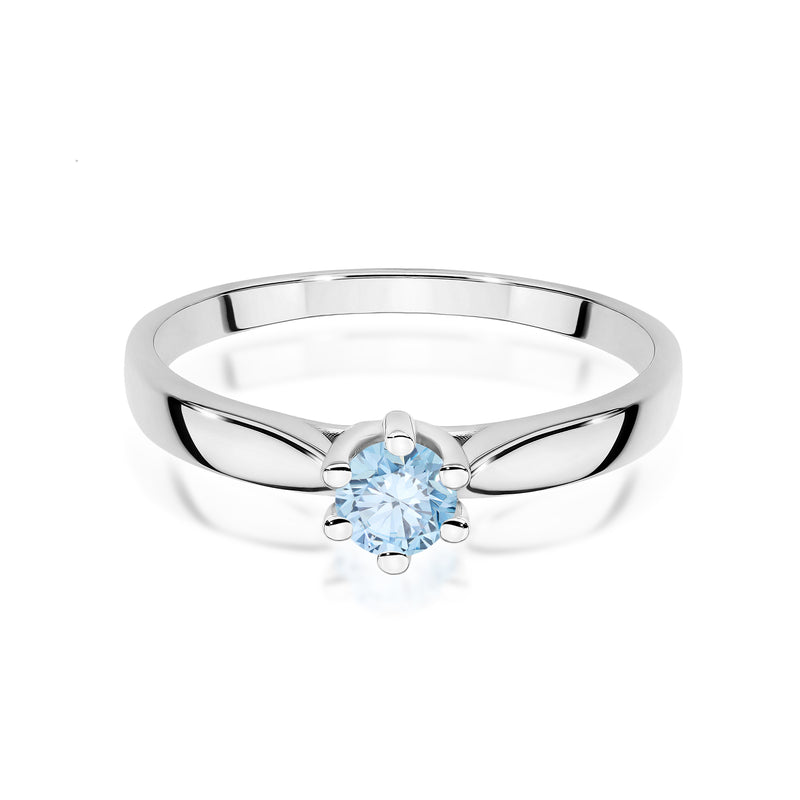Inel Aur 14K cu Diamant Albastru de Laborator 0.30 ct, imaginea 10 din 12
