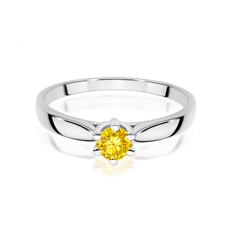 Inel Aur 14K cu Diamant Galben de Laborator 0.30 ct, imaginea 10 din 12
