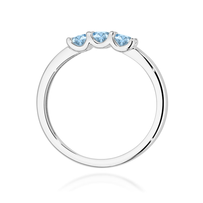 Inel Aur 14K cu Diamante Albastre de Laborator 0.30 ct, imaginea 11 din 12