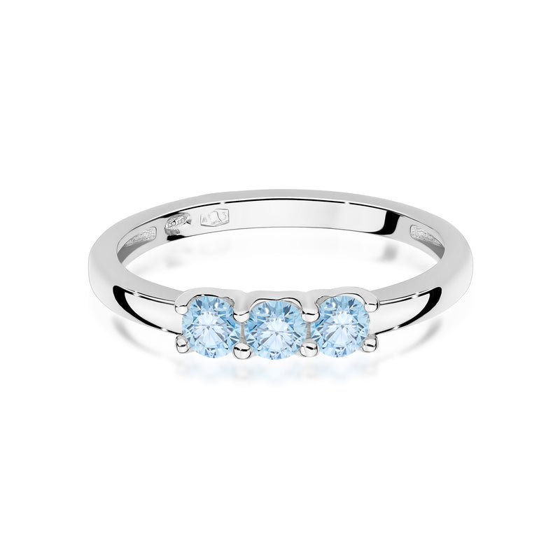 Inel Aur 14K cu Diamante Albastre de Laborator 0.30 ct, imaginea 10 din 12