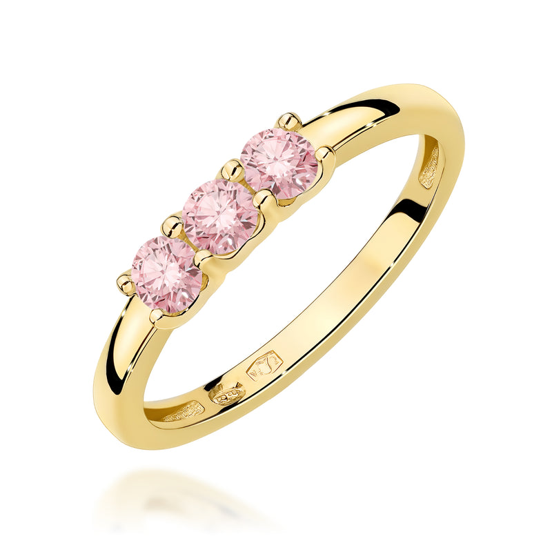 Inel Aur 14K cu Diamante Roz de Laborator 0.30 ct — Aur galben
