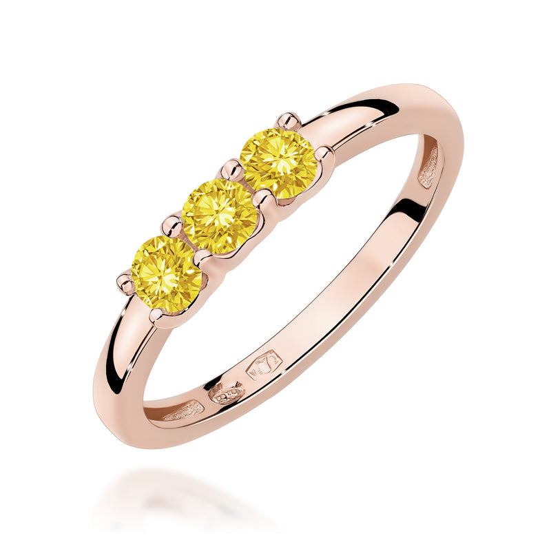 Inel Aur 14K cu Diamante Galbene de Laborator 0.30 ct, imaginea 5 din 12