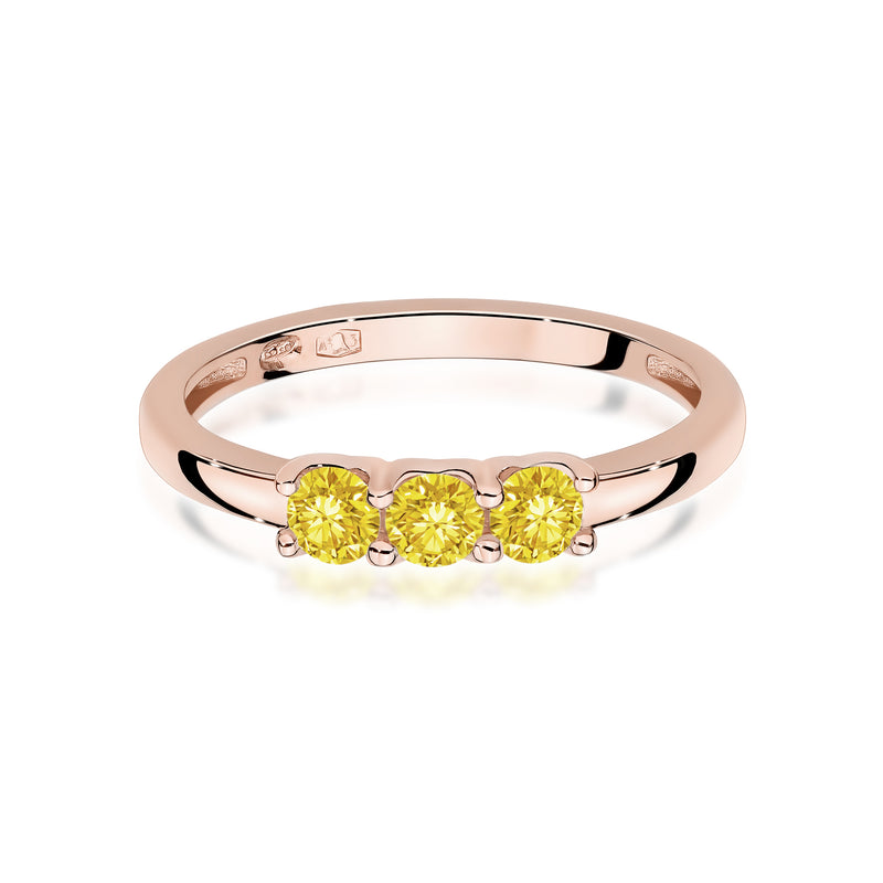 Inel Aur 14K cu Diamante Galbene de Laborator 0.30 ct, imaginea 6 din 12