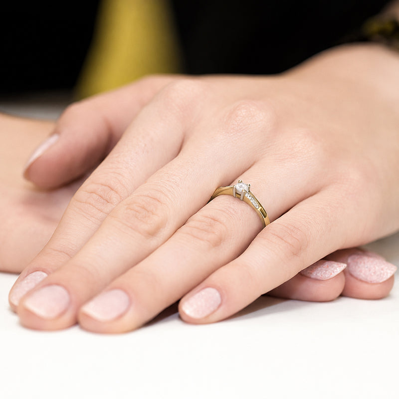 Inel Aur 14K cu Diamante de Laborator 0.19 ct, imaginea 4 din 12
