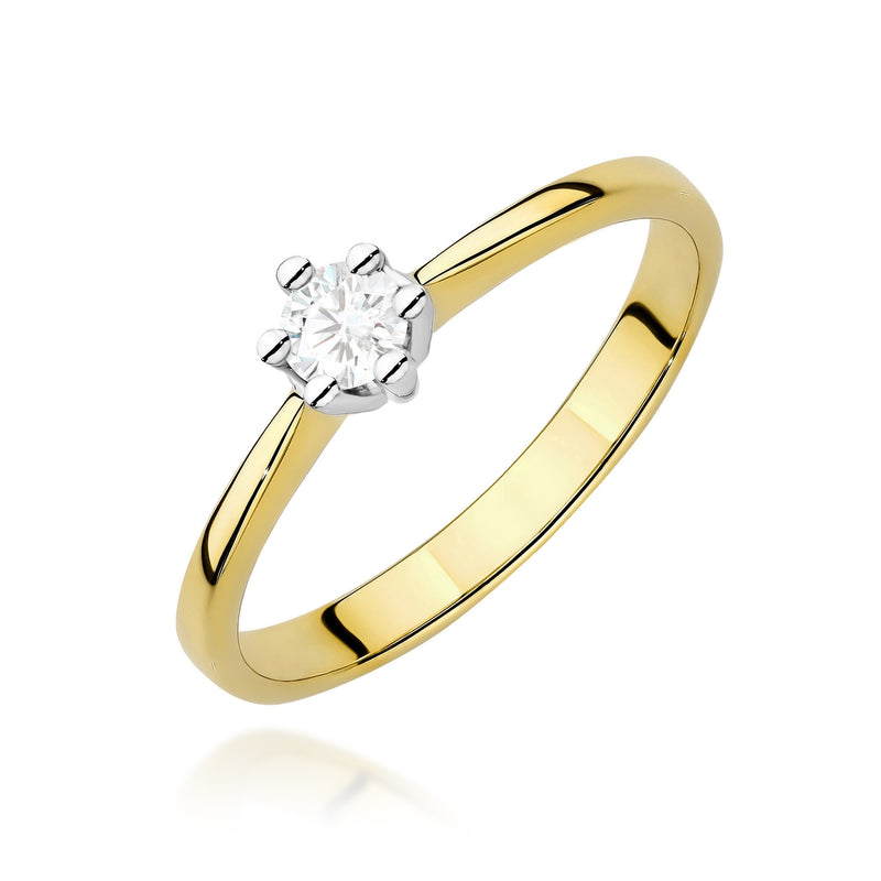 Inel Aur 14K cu Diamant de Laborator 0.20 ct — Aur galben