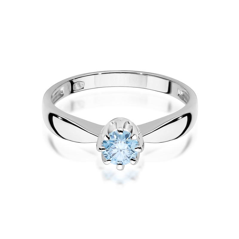 Inel Aur 9K cu Diamant Albastru de Laborator 0.30 ct, imaginea 6 din 8