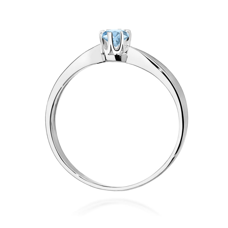 Inel Aur 9K cu Diamant Albastru de Laborator 0.30 ct, imaginea 7 din 8