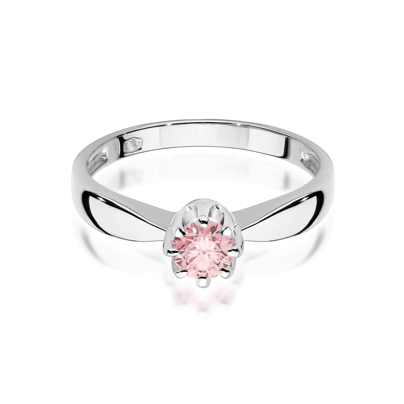 Inel Aur 9K cu Diamant Roz de Laborator 0.30 ct, imaginea 6 din 8