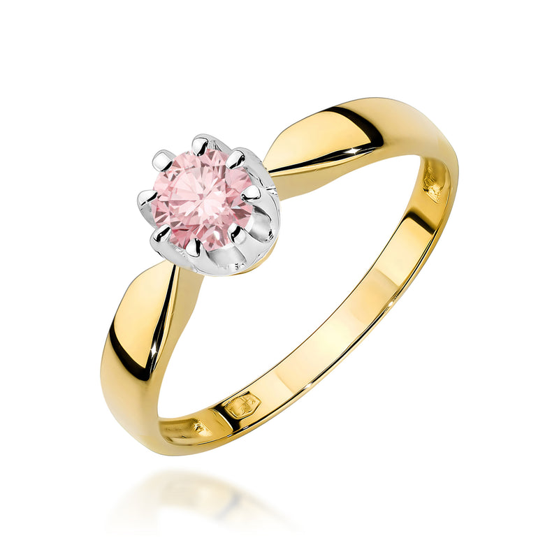 Inel Aur 9K cu Diamant Roz de Laborator 0.50 ct — Aur galben