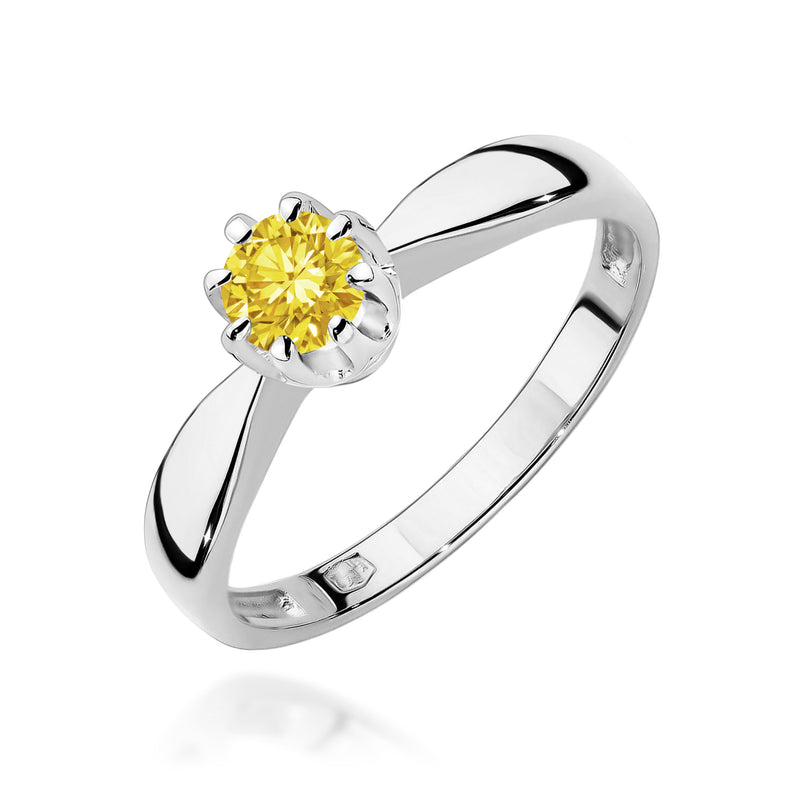 Inel Aur 9K cu Diamant Galben de Laborator 0.30 ct, imaginea 5 din 8