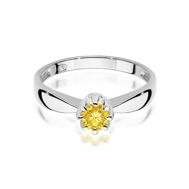 Inel Aur 9K cu Diamant Galben de Laborator 0.30 ct, imaginea 6 din 8