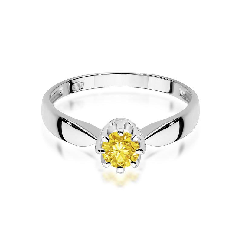 Inel Aur 9K cu Diamant Galben de Laborator 0.50 ct, imaginea 5 din 6