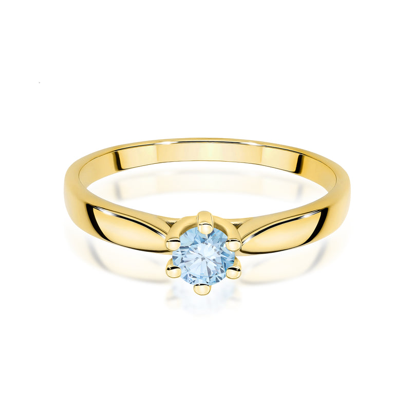 Inel Aur 9K cu Diamant Albastru de Laborator 0.30 ct, imaginea 2 din 8