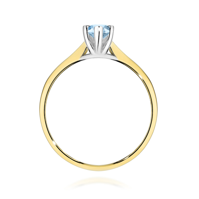 Inel Aur 9K cu Diamant Albastru de Laborator 0.30 ct, imaginea 3 din 8