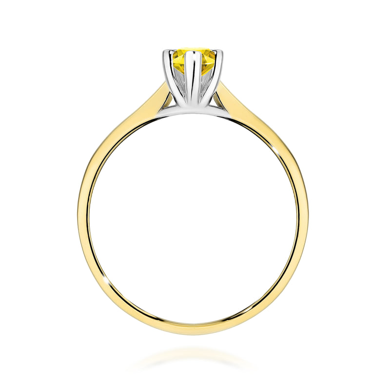 Inel Aur 9K cu Diamant Galben de Laborator 0.30 ct, imaginea 3 din 8