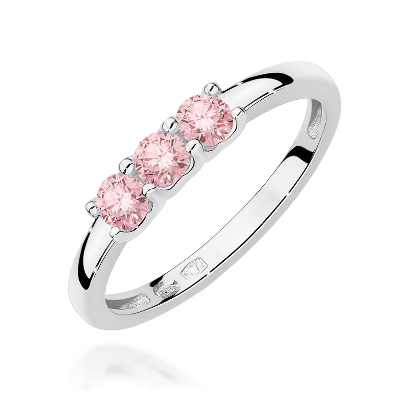 Inel Aur 9K cu Diamante Roz de Laborator 0.30 ct, imaginea 5 din 8