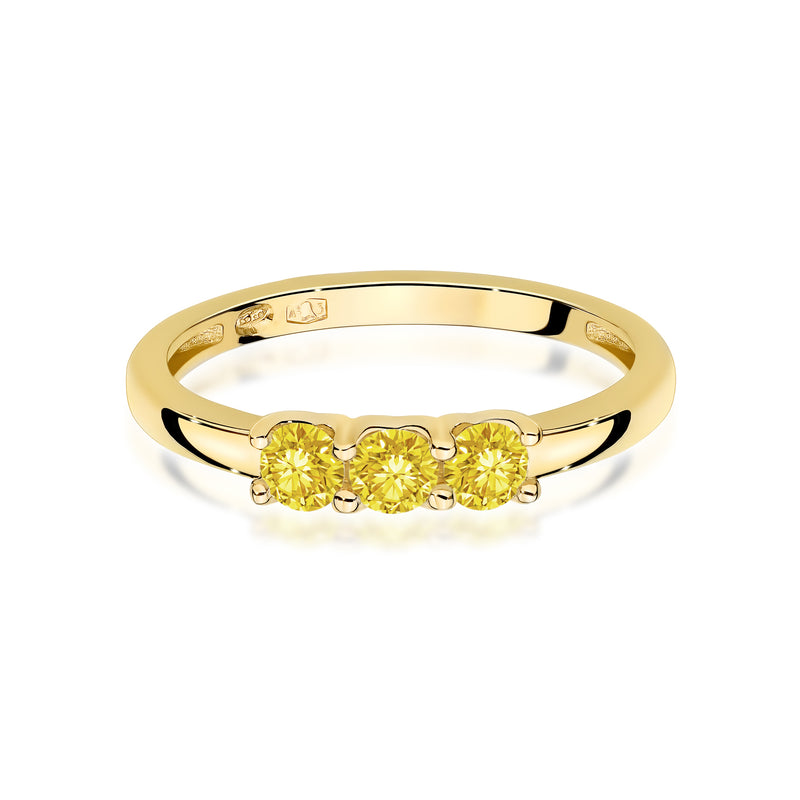 Inel Aur 9K cu Diamante Galbene de Laborator 0.30 ct, imaginea 2 din 8