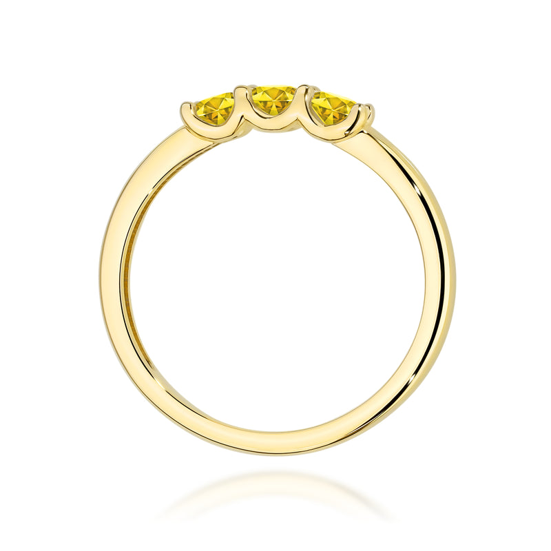 Inel Aur 9K cu Diamante Galbene de Laborator 0.30 ct, imaginea 3 din 8