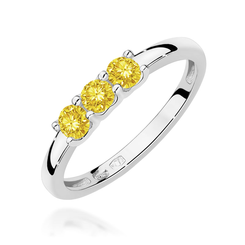 Inel Aur 9K cu Diamante Galbene de Laborator 0.30 ct, imaginea 5 din 8
